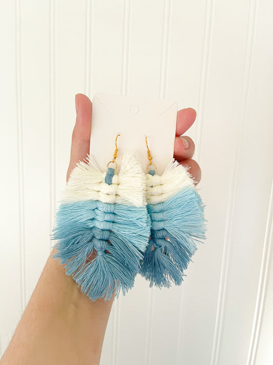 Blue Fringe Earrings