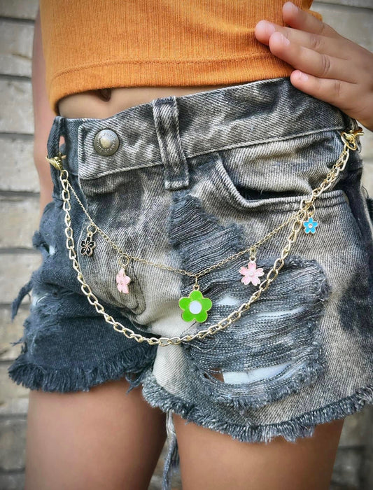 Mixed Floral Jean Chain