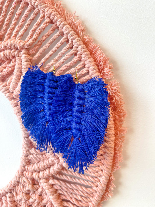 Royal Blue Fringe Earrings