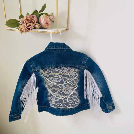 Pearl and Fringe Jean Jacket